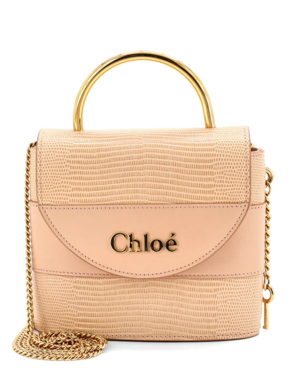 Chloé Pre-Owned Borsa a tracolla Aby Lock piccola in pelle goffrata - Toni neutri