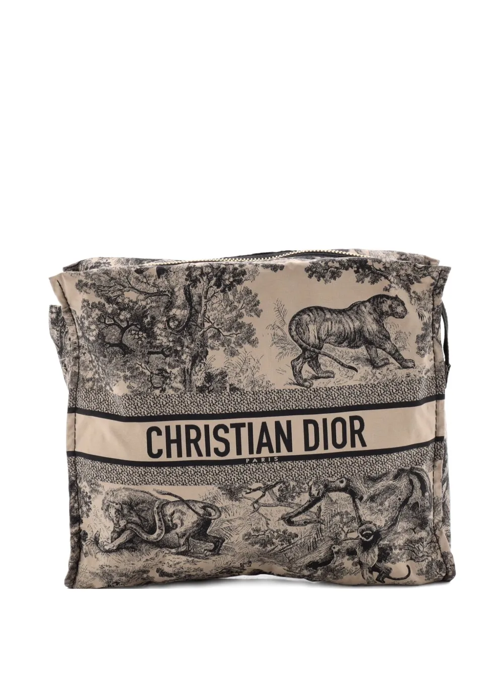 Christian Dior Pre-Owned DiorTravel Zipped Printed Technical Fabric pouch - Toni neutri