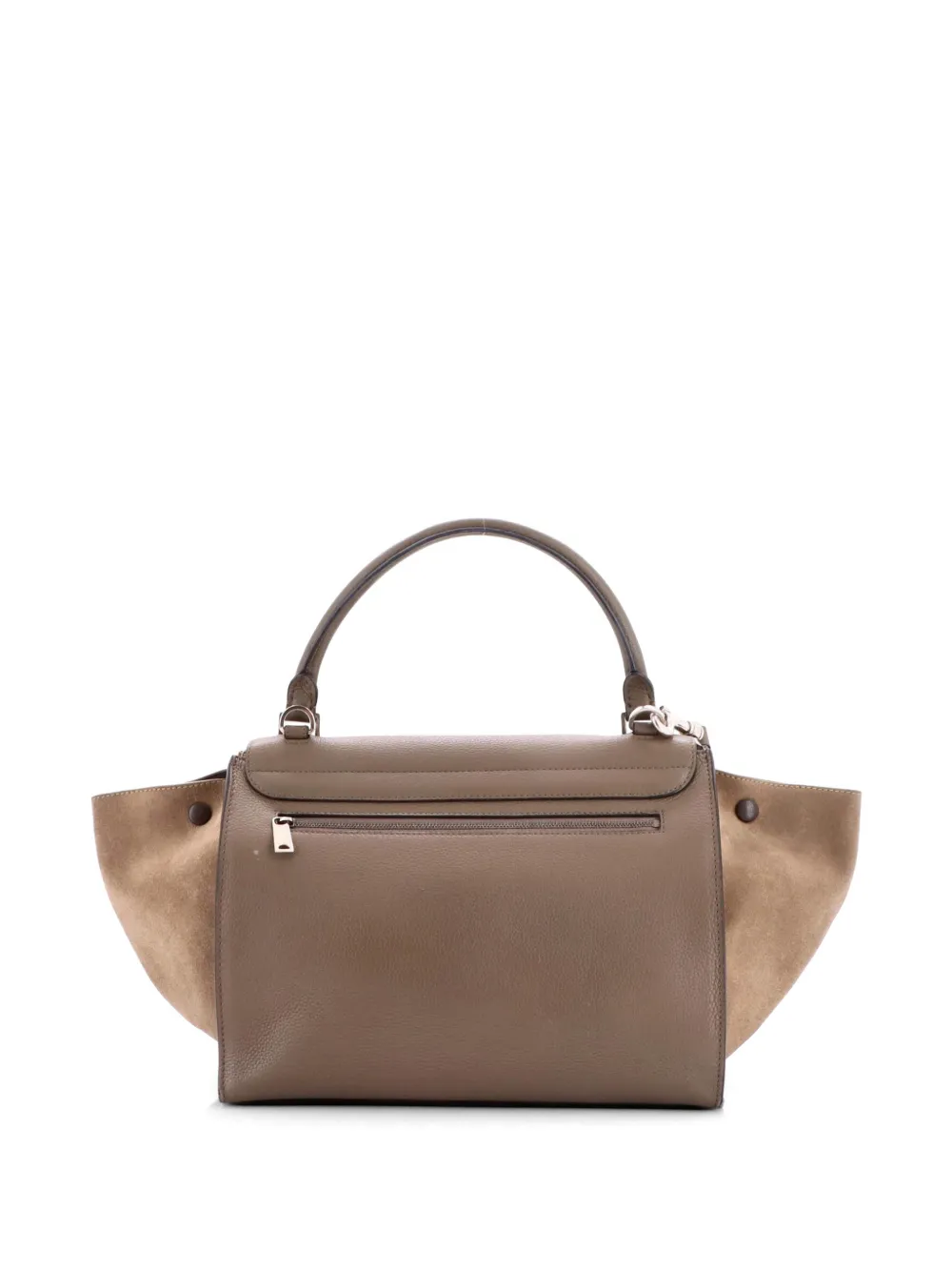 Pre-owned Celine Trapeze Bag Leather Medium Satchel In Gray