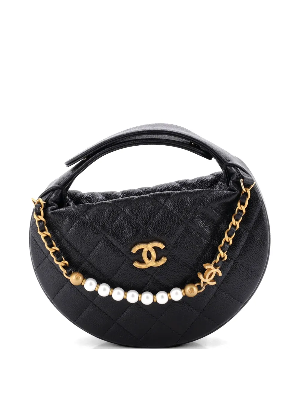 CHANEL Pre-Owned Borsa passepartout Single Pearl Chain - Nero