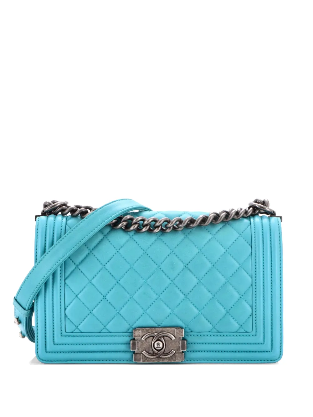 CHANEL Pre-Owned Boy Flap Bag Quilted Lambskin Old Medium shoulder bag - Blau