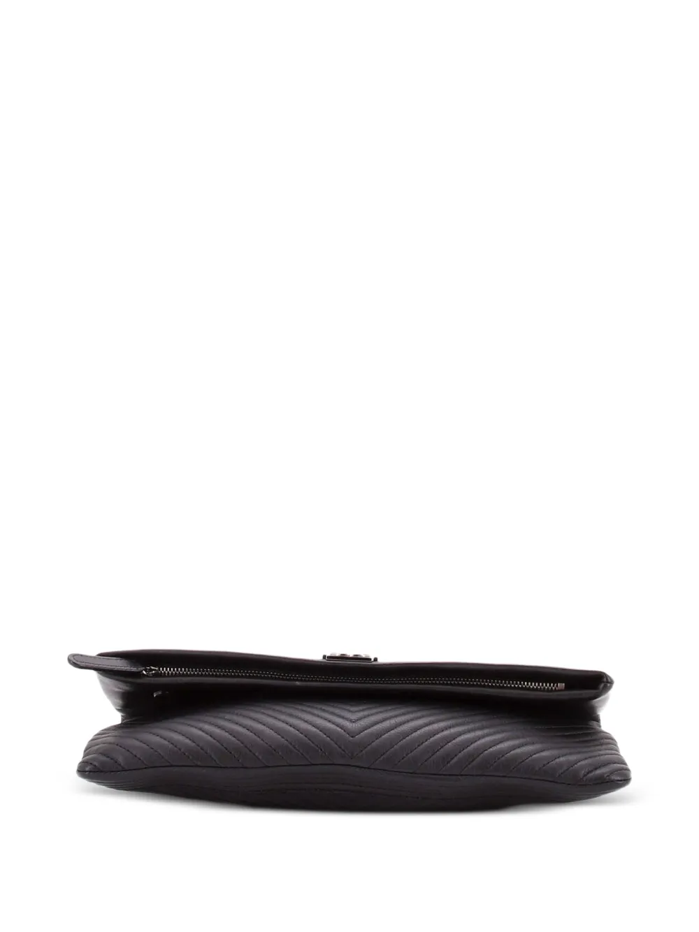 Chanel Pre-owned Boy Beauty CC Chevron Leather Clutch Bag in Black, view 4