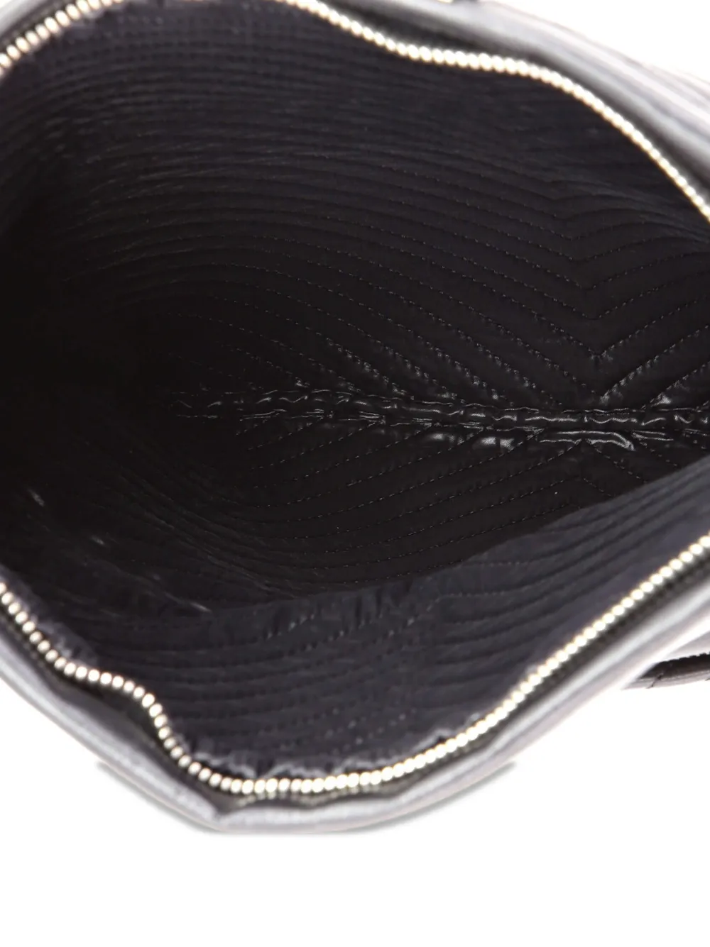 Chanel Pre-owned Boy Beauty CC Chevron Leather Clutch Bag in Black, view 5
