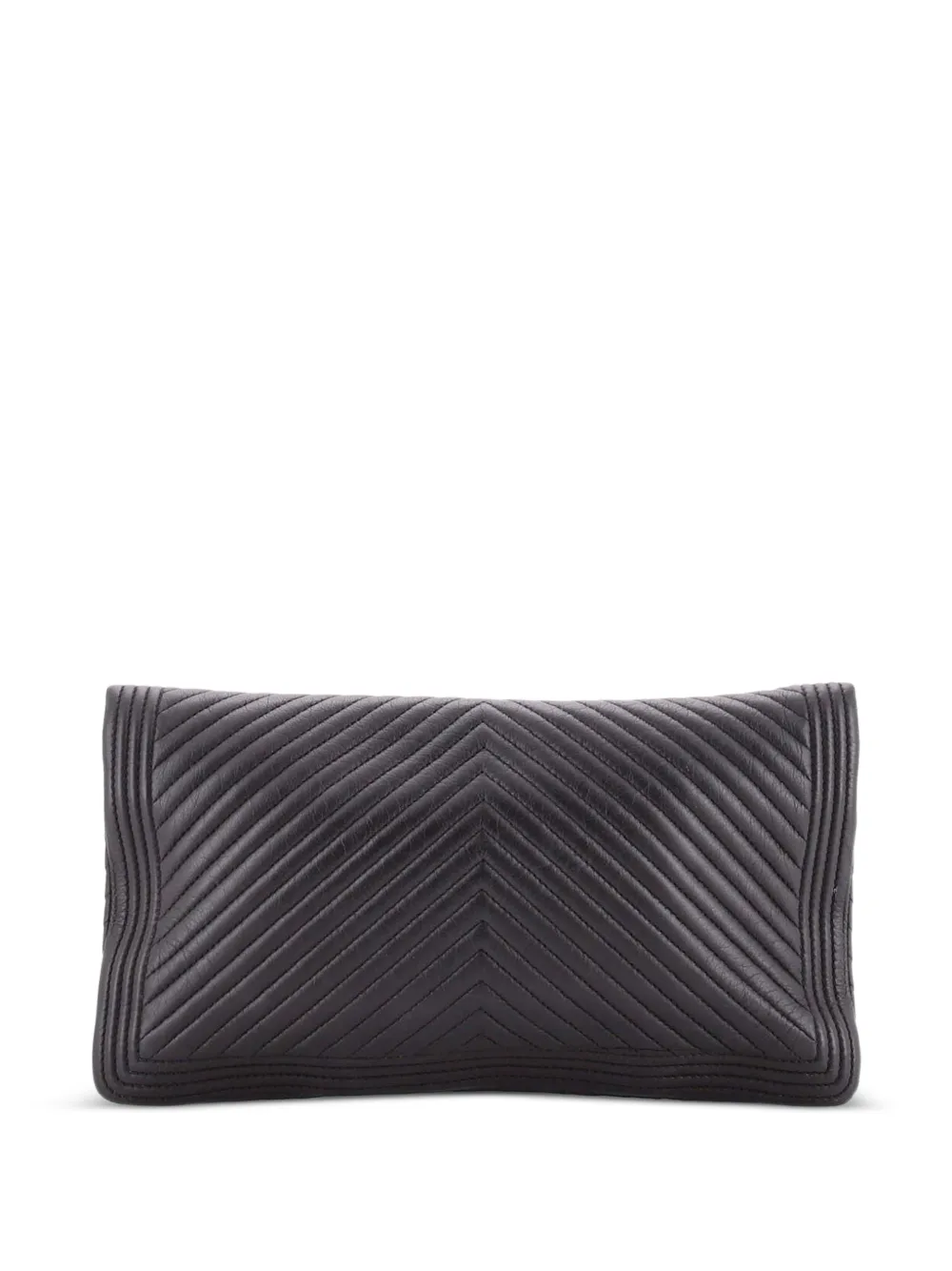 Chanel Pre-owned Boy Beauty CC Chevron Leather Clutch Bag in Black, view 2