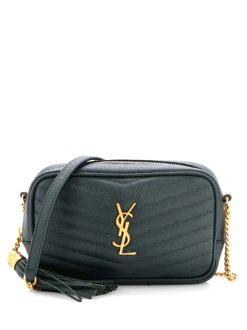 Saint Laurent Pre-Owned LouLou Matelasse Chevron Leather Mini crossbody bag - Green