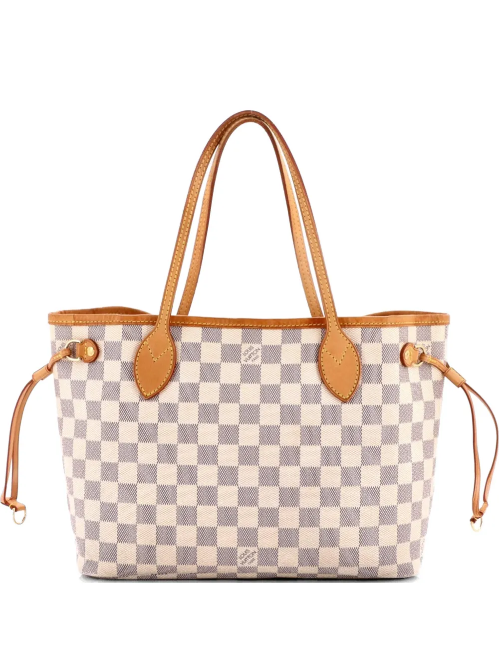 Pre-owned Louis Vuitton Neverfull Damier Pm Tote Bag In White