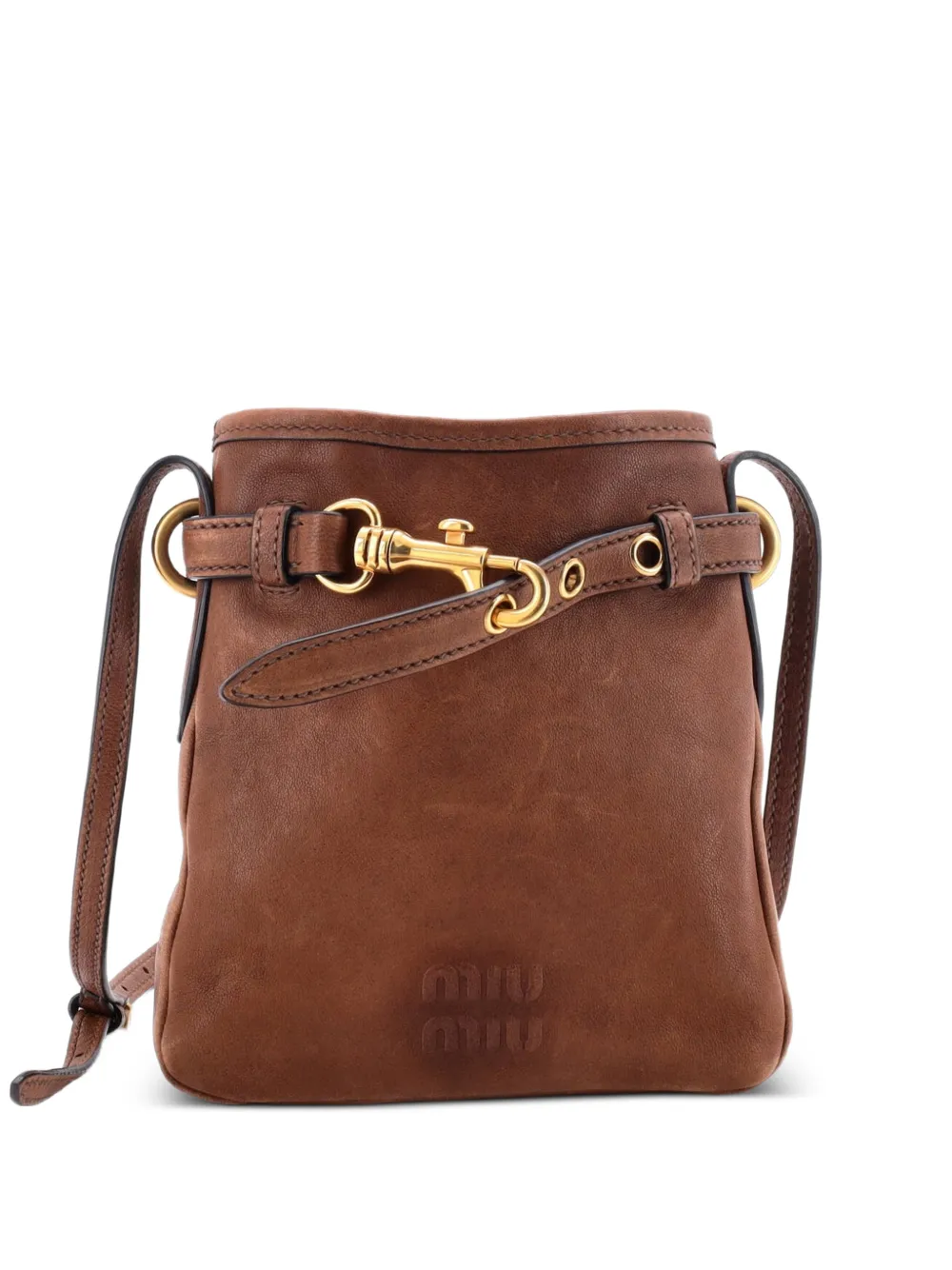 Miu Miu Pre-Owned Aventure Pouch Leather Mini shoulder bag - Marrone