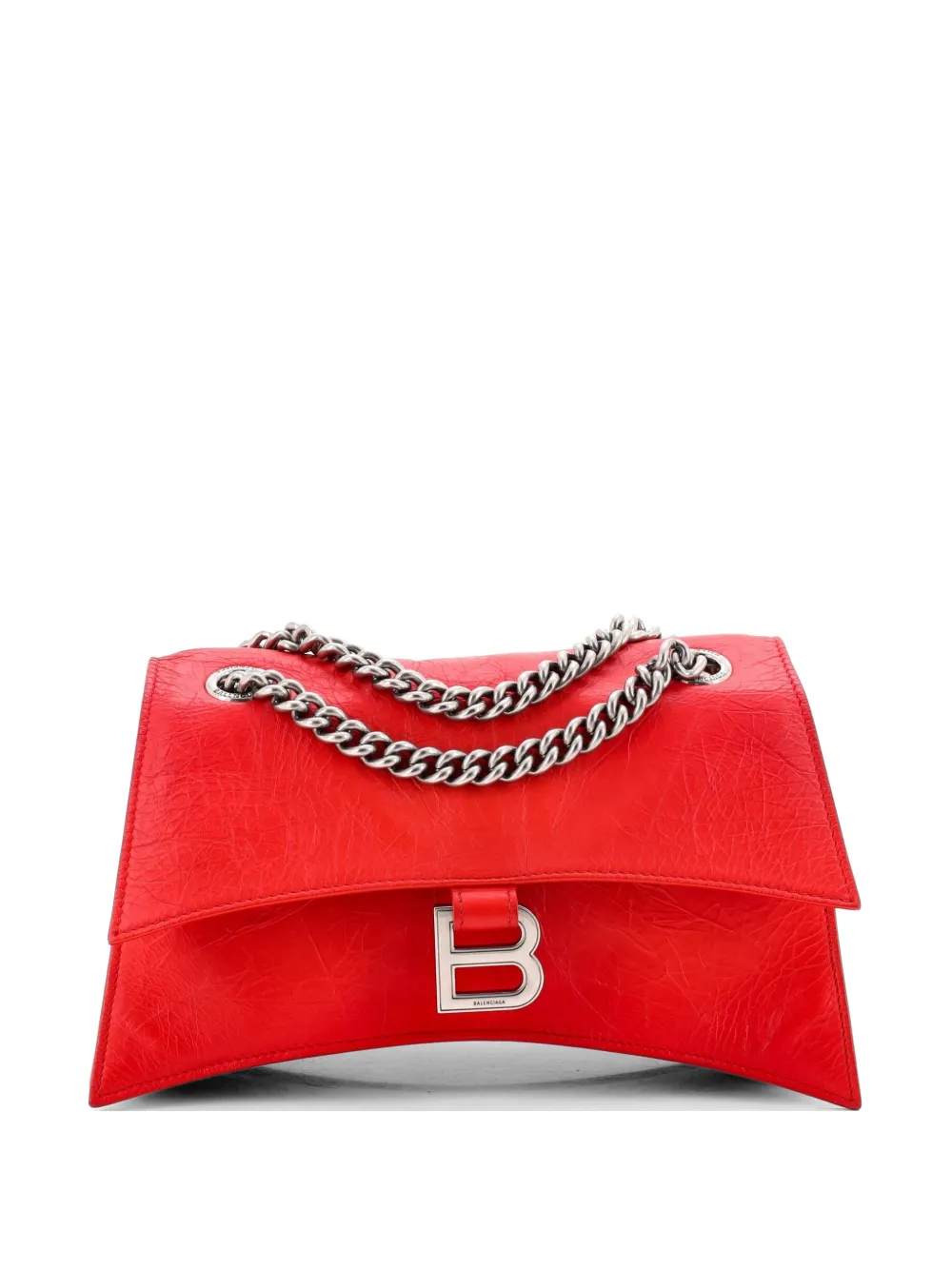 Balenciaga Pre-Owned Crush Chain Flap Bag Leather Small crossbody bag - Rosso