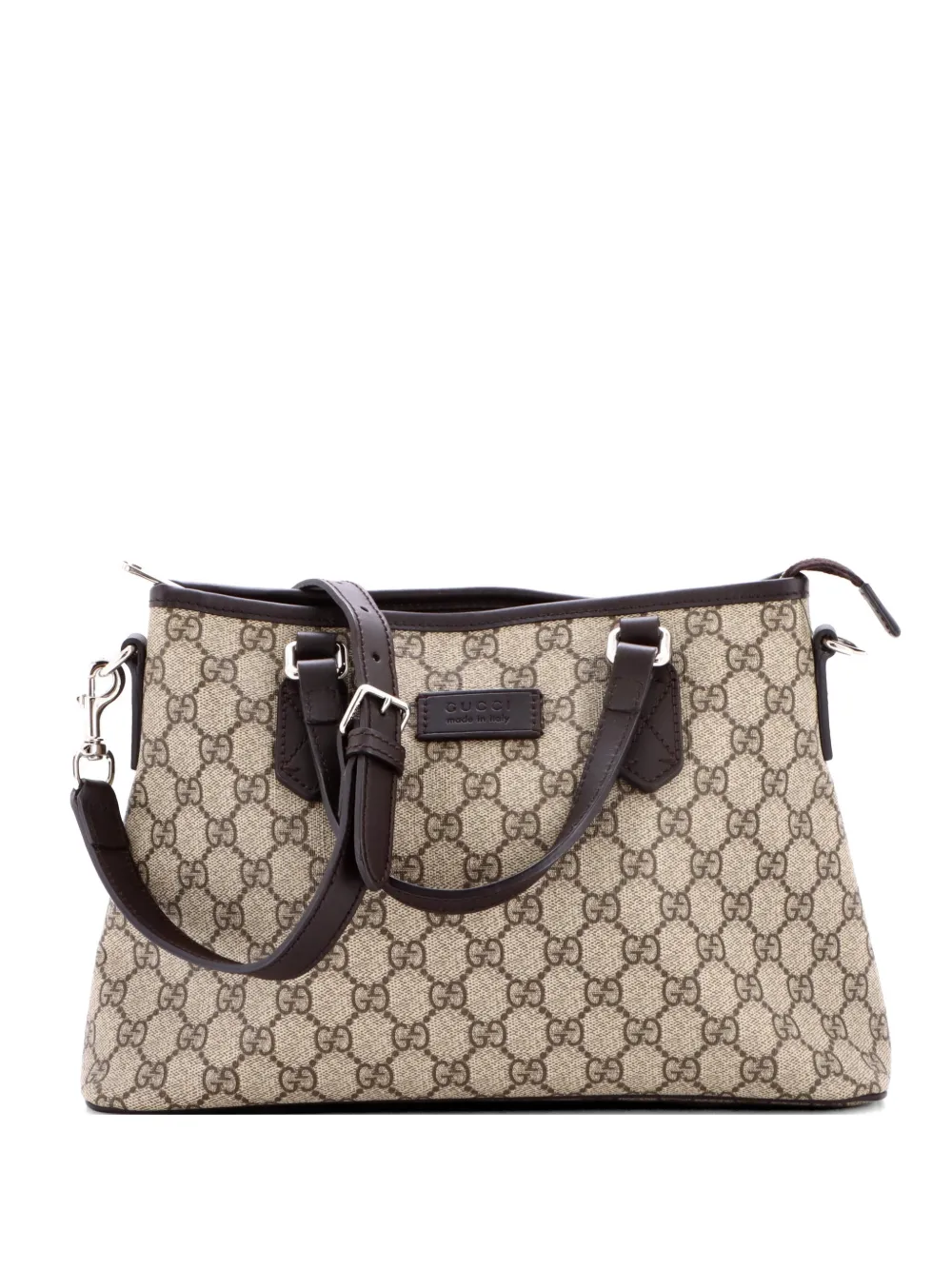 Gucci Pre-Owned Borsa tote piccola convertibile in tela cerata GG e pelle con zip - Marrone