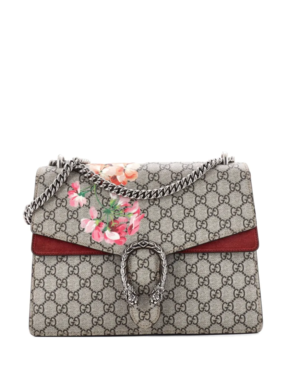 Gucci Pre-Owned Dionysus Bag Blooms Print GG Coated Canvas Medium shoulder bag - Brown