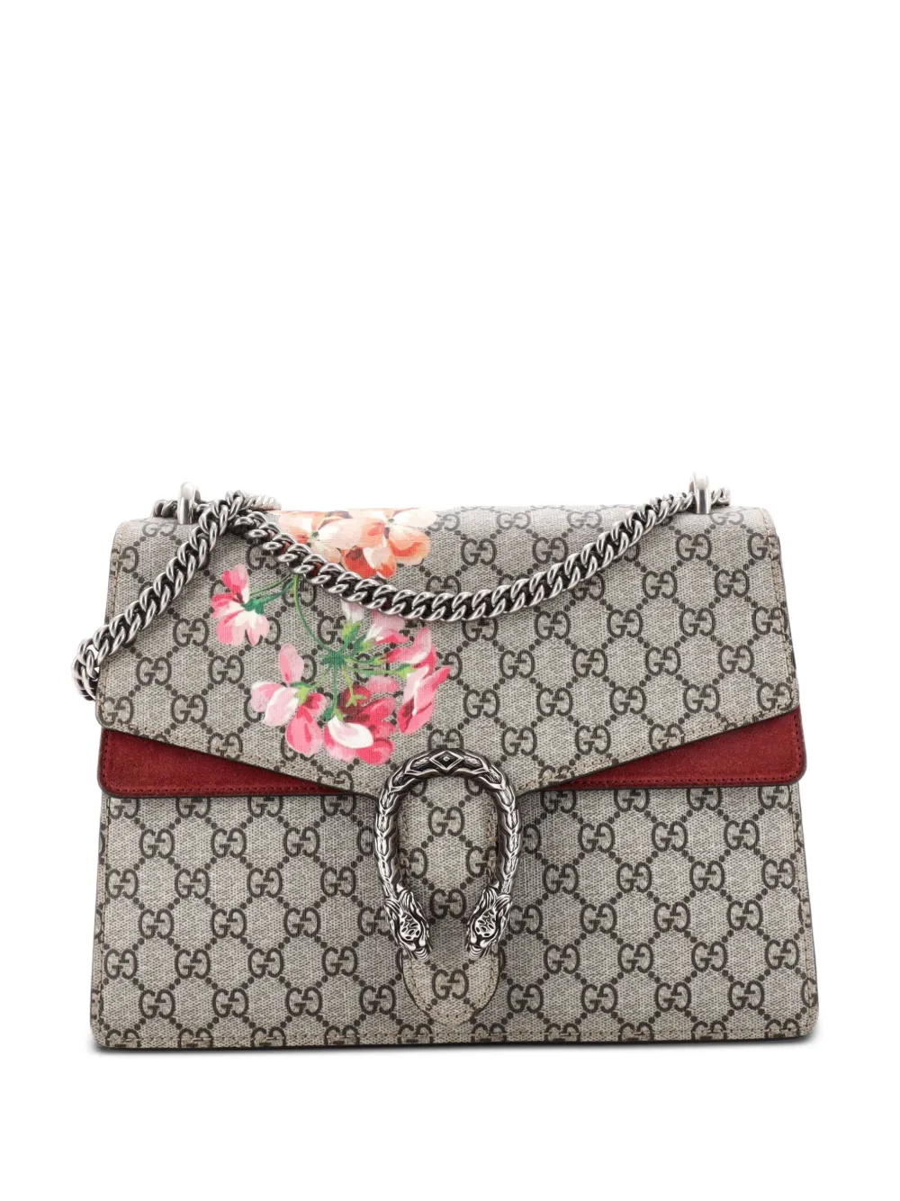 Gucci Pre-Owned Dionysus Bag Blooms Print GG Coated Canvas Medium shoulder bag - Marrone
