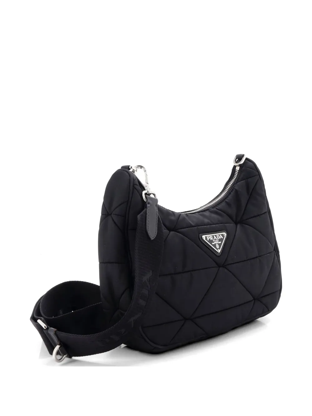 Pre-owned Prada Re-edition Shoulder Bag Quilted Tessuto Small Crossbody Bag In Black
