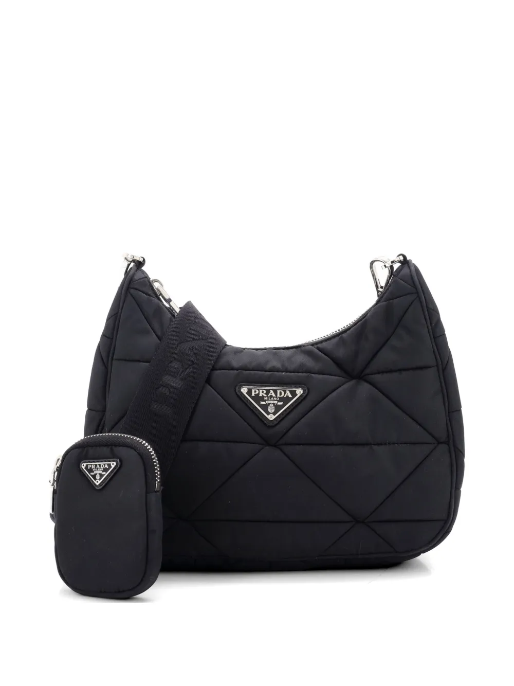 Prada Pre-Owned Re-Edition Shoulder Bag Quilted Tessuto Small crossbody bag - Nero