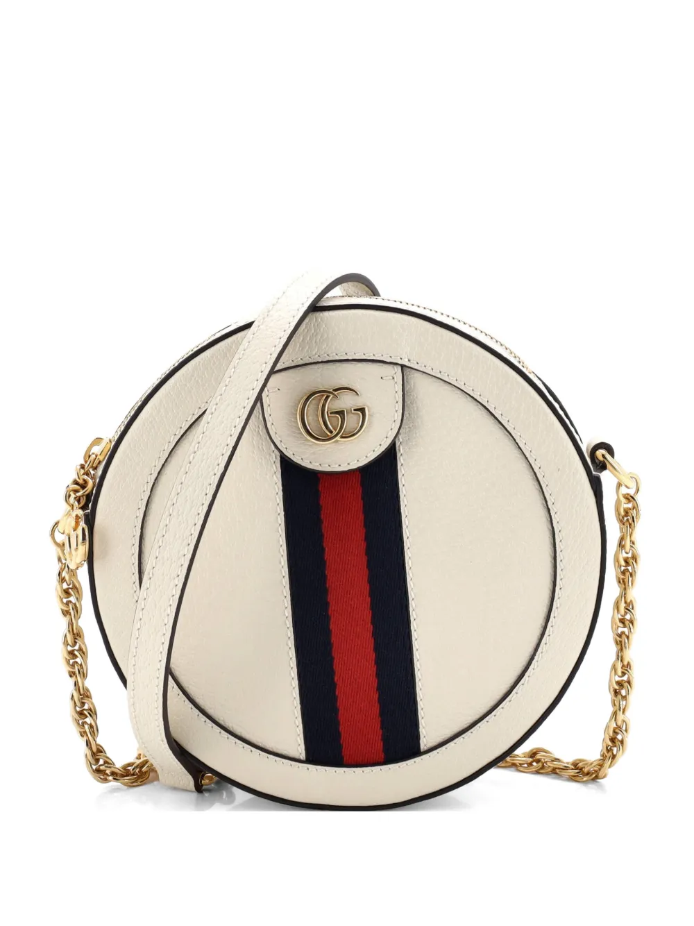 Gucci Pre-Owned Ophidia Round Shoulder Bag Leather Mini crossbody bag - Neutrals