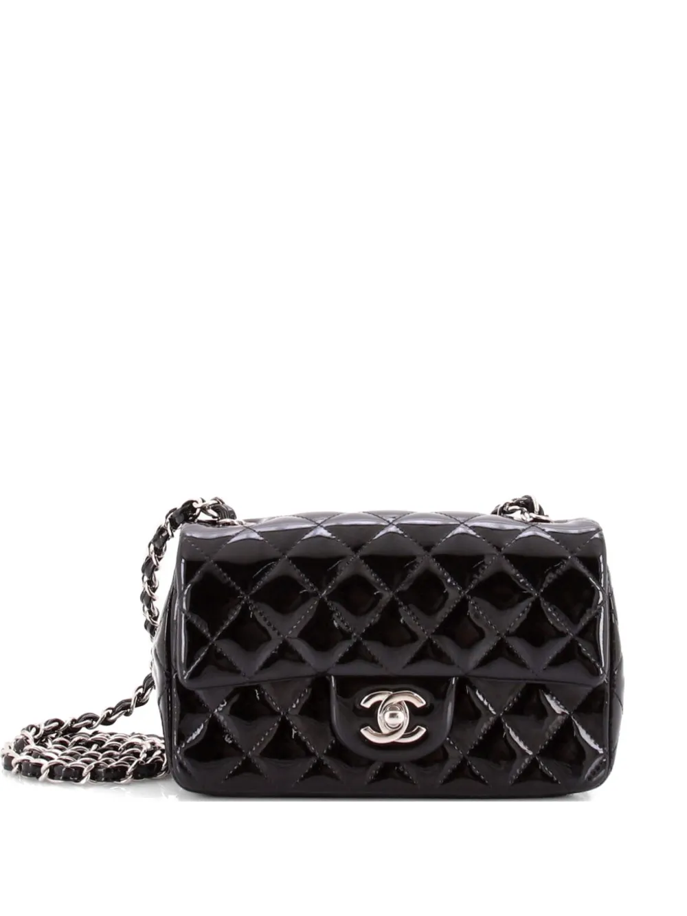 CHANEL Pre-Owned Classic Single Flap Bag Quilted Patent Mini crossbody bag - Nero