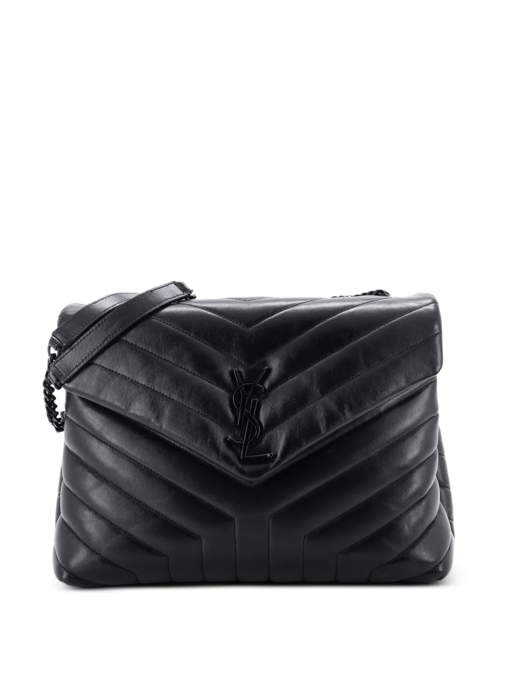 Saint Laurent Pre-Owned Loulou Matelasse Chevron Leather Medium shoulder bag - Nero