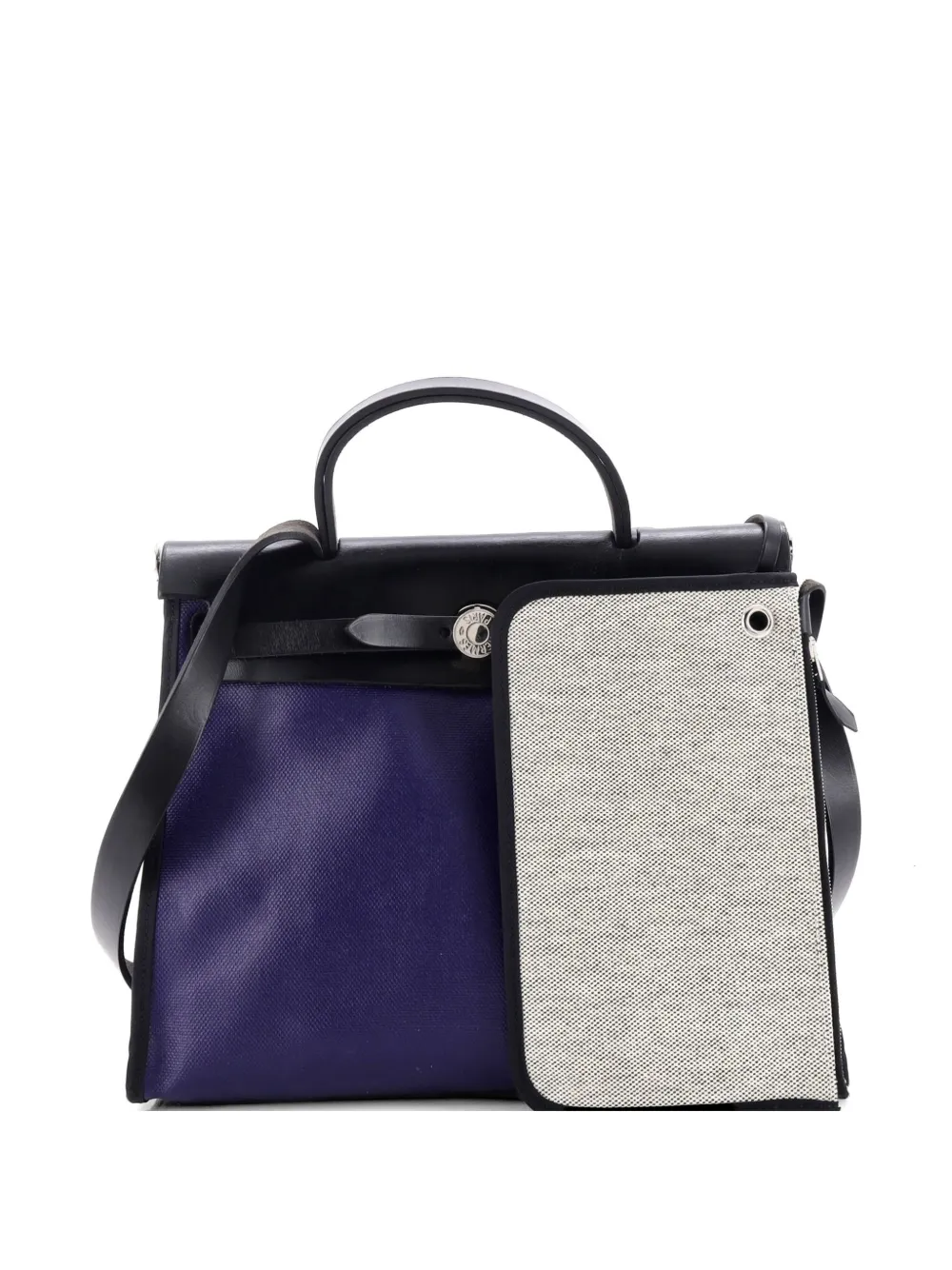 Hermès Pre-Owned Herbag Zip Berline Vache Canvas and Leather 31 shoulder bag - Nero