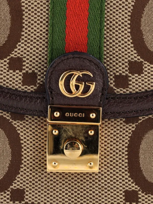 Gucci Pre-Owned Ophidia Flap Top Handle Bag Jumbo GG Canvas Small