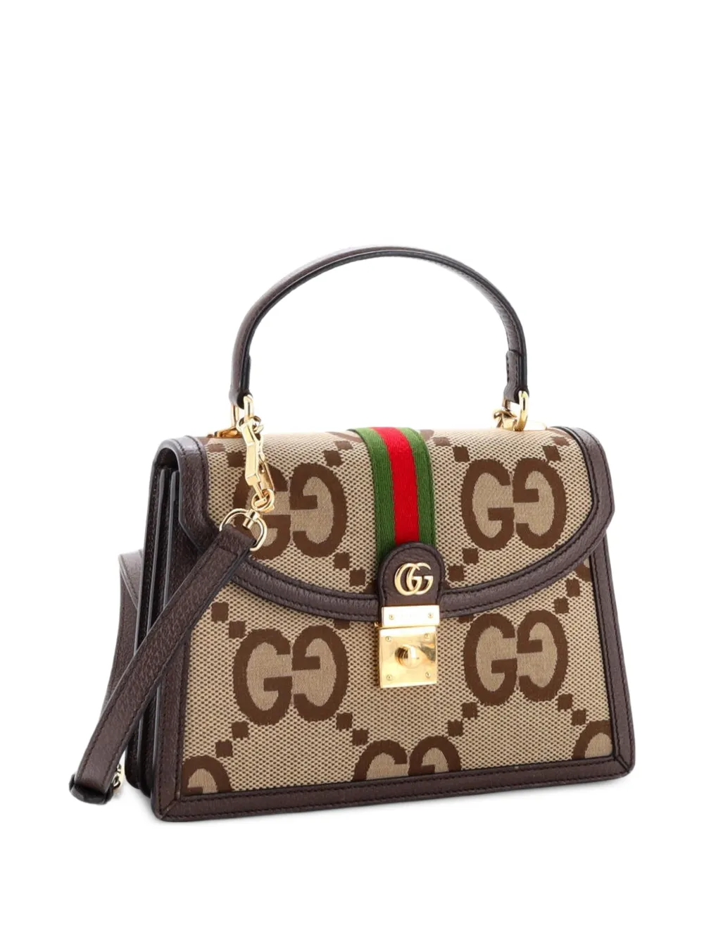 Gucci Pre-Owned Ophidia Flap Top Handle Bag Jumbo GG Canvas Small