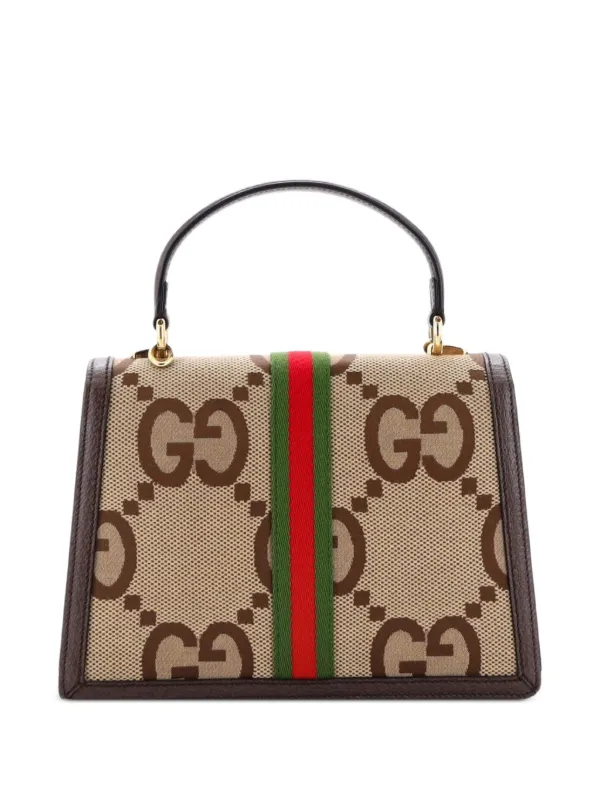 Gucci Pre-Owned Ophidia Flap Top Handle Bag Jumbo GG Canvas Small