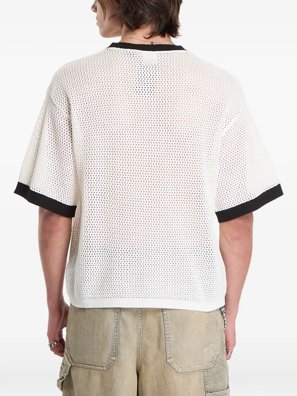 karl kani Mesh T-shirt met logoprint Wit