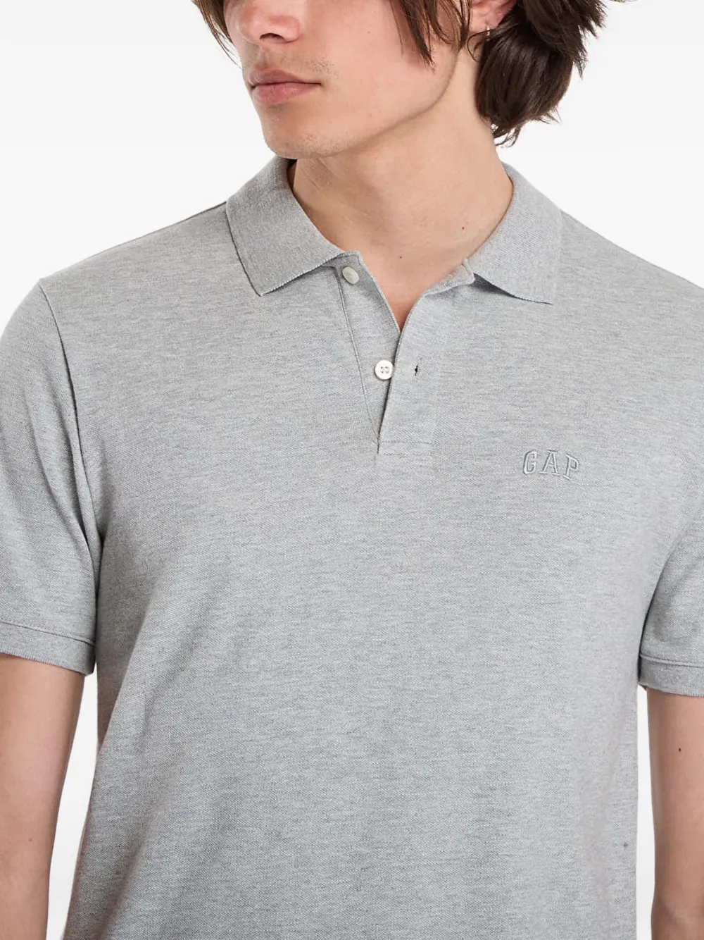 GAP Poloshirt met geborduurd logo Grijs