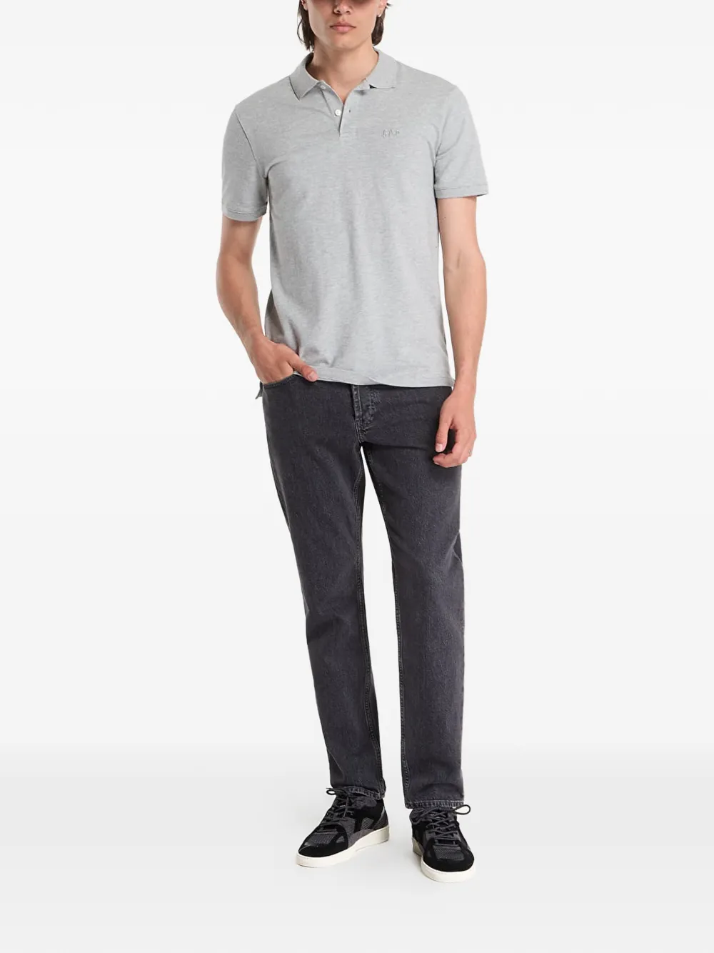 GAP Poloshirt met geborduurd logo Grijs