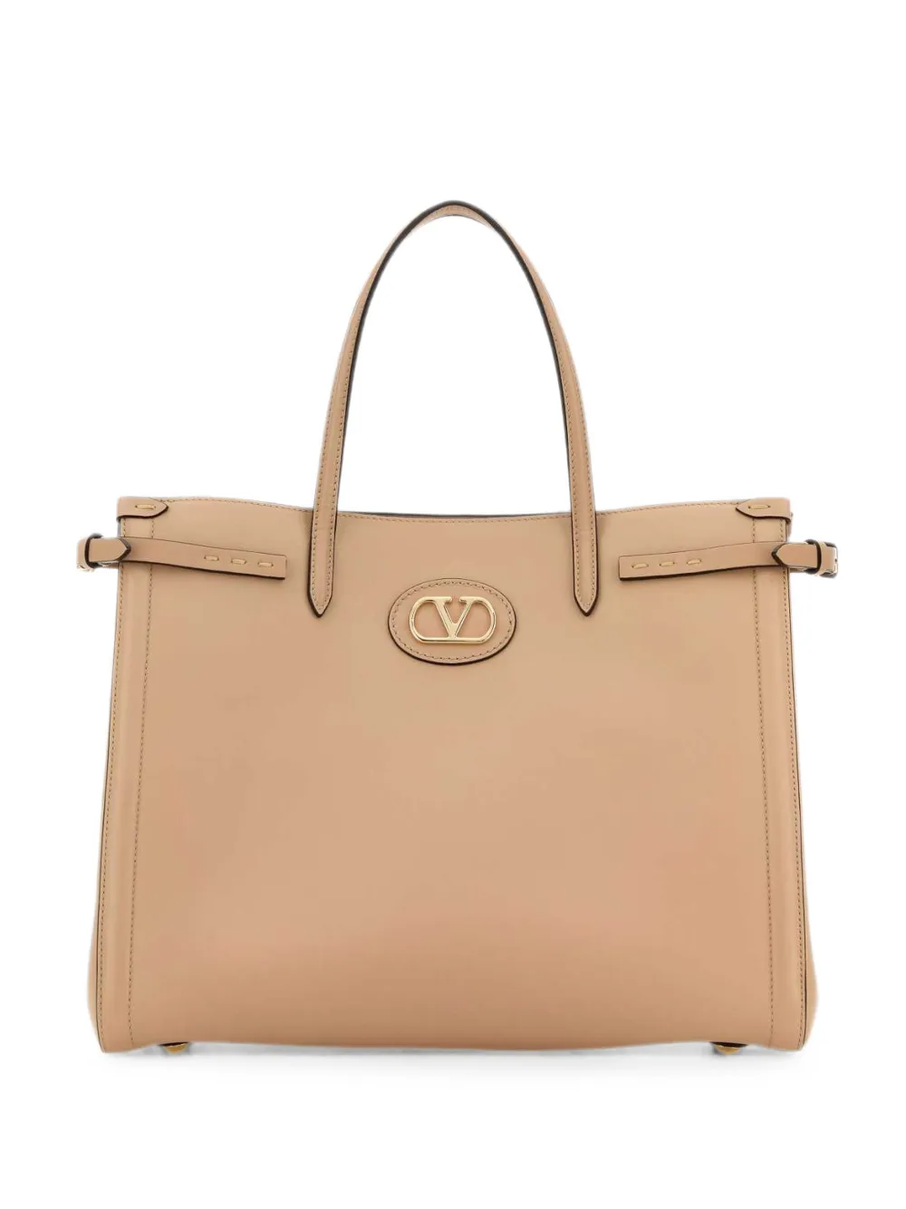 Valentino Garavani VLogo Signature leather tote bag - Toni neutri