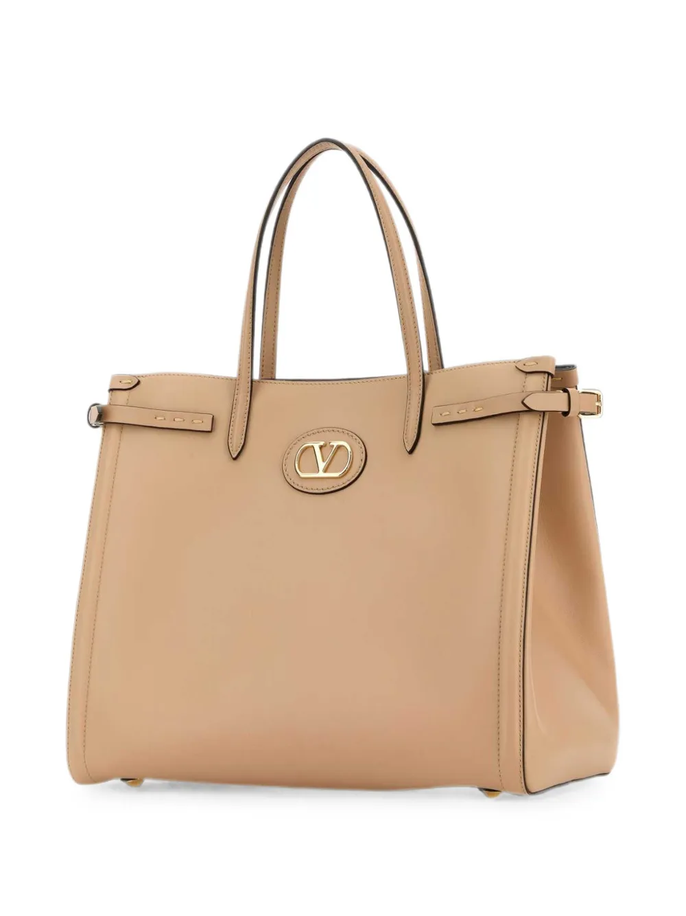 Valentino Garavani VLogo Signature leren shopper Beige