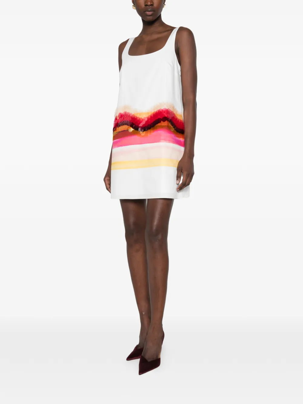FENDI Popeline jurk met pailletten Wit