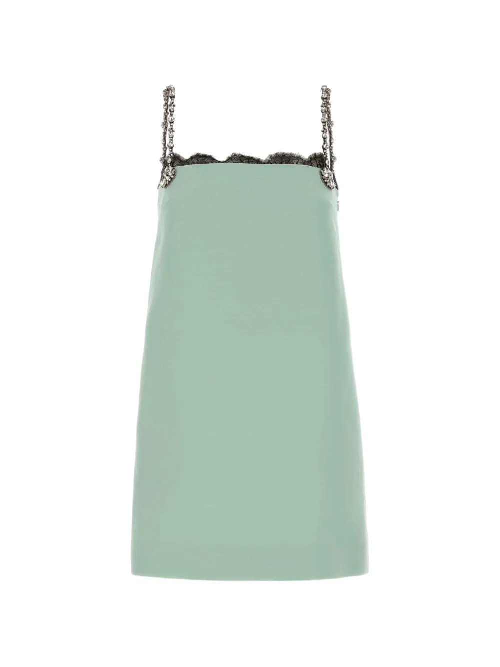 Valentino Garavani lace-trim crystal-embellished mini dress - Blu