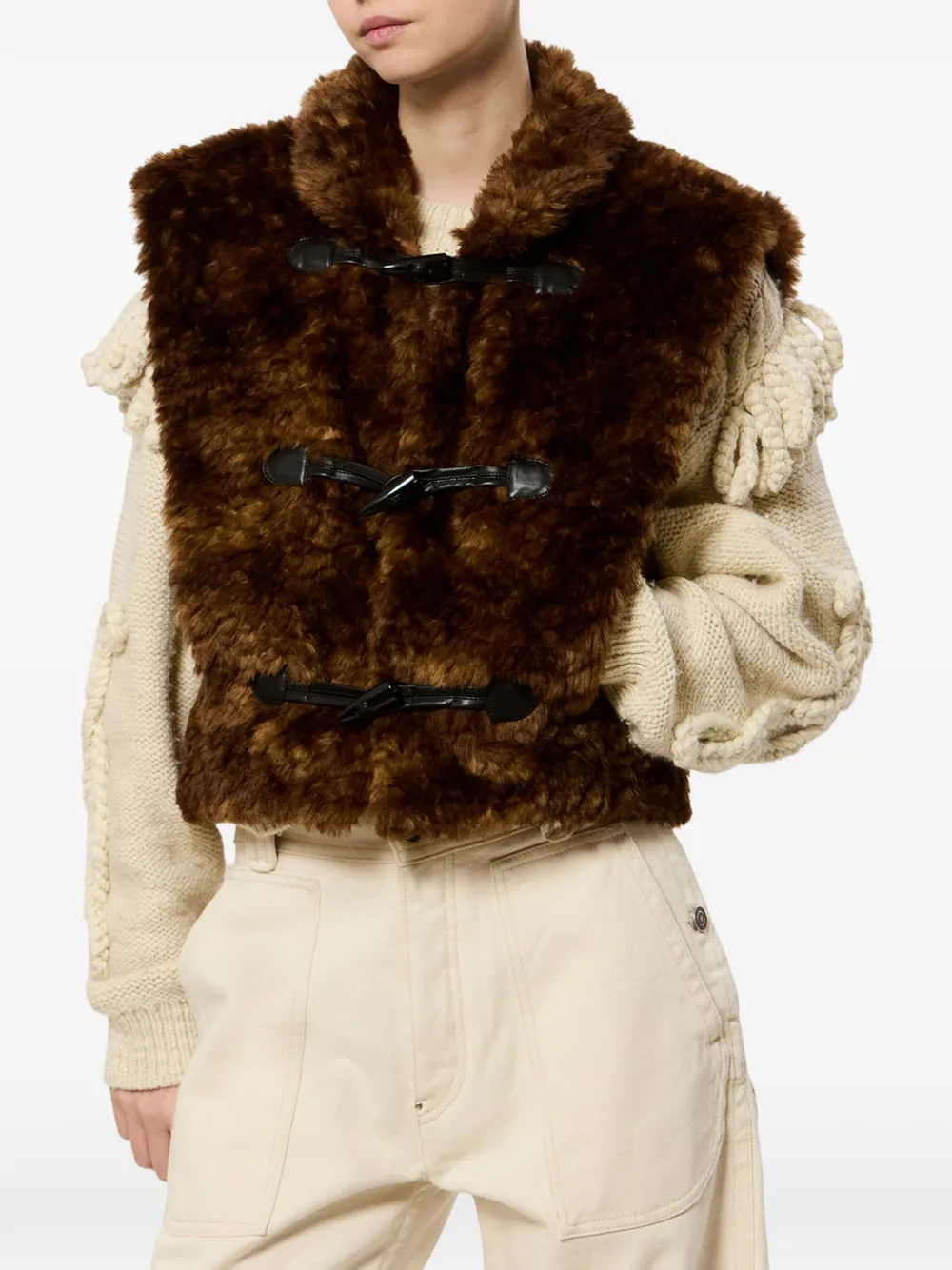 MARANT ÉTOILE Jocya Vest in Brown, view 3
