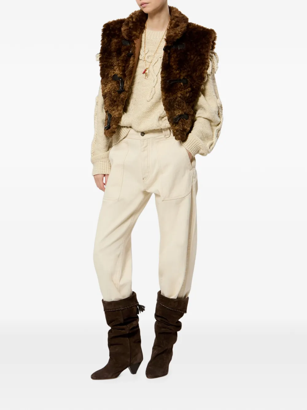 MARANT ÉTOILE Jocya Vest in Brown, view 2