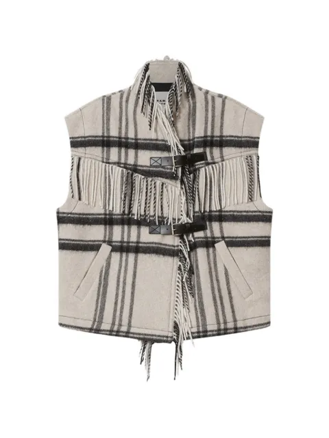 MARANT ÉTOILE fringed checked vest