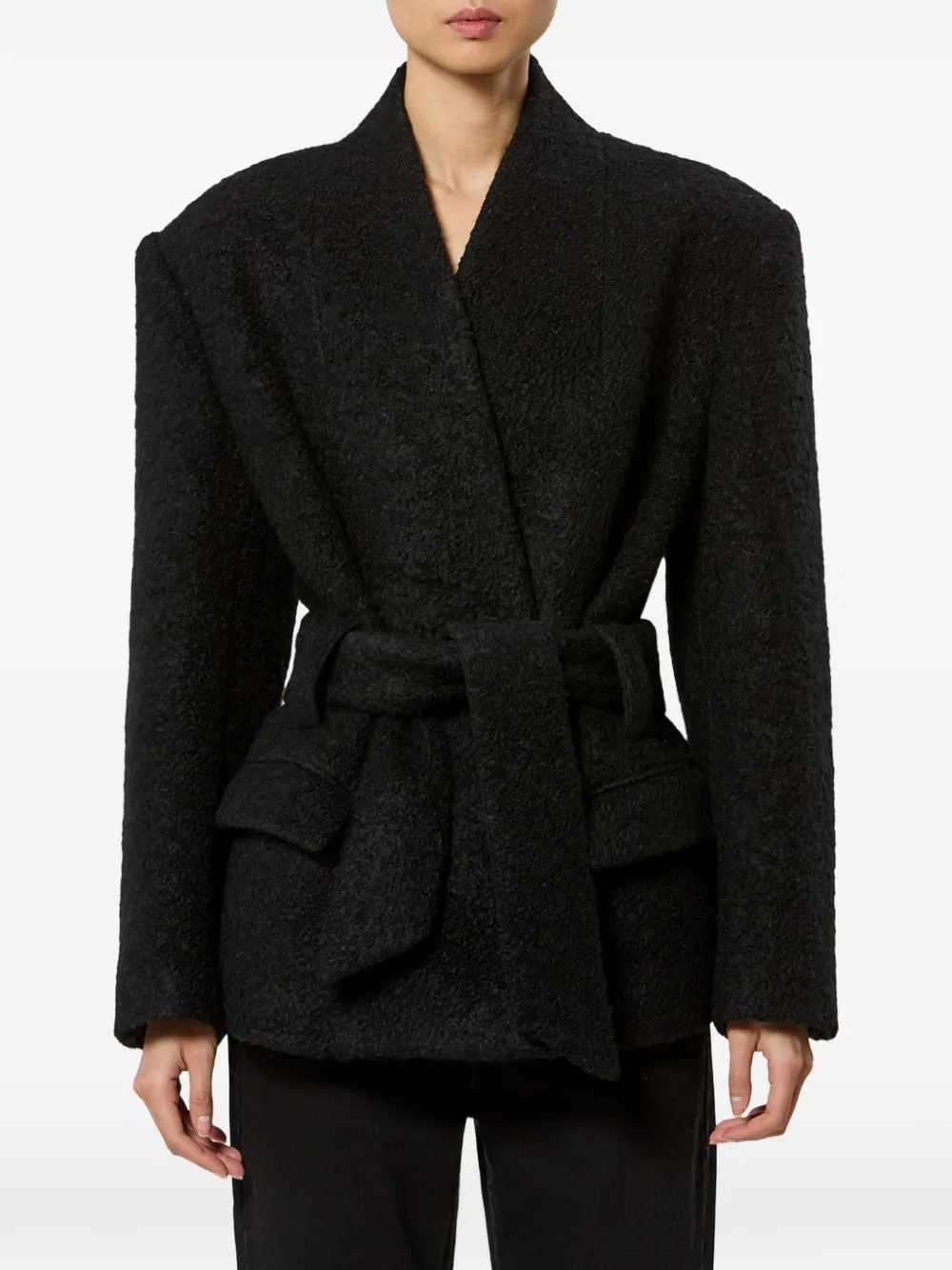 ISABEL MARANT Syndra Wool Jacket in Black, view 3