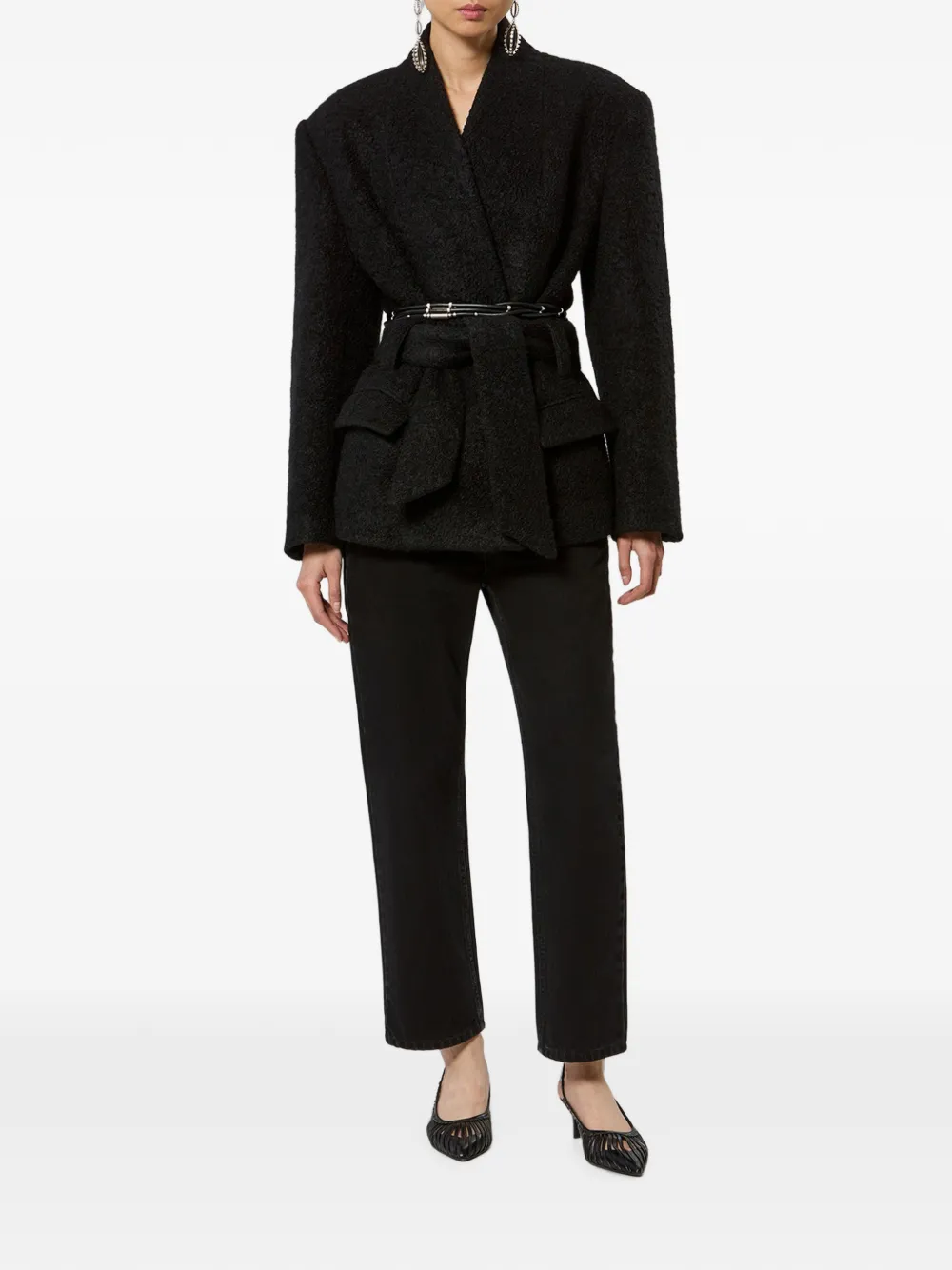 ISABEL MARANT Syndra Wool Jacket in Black, view 2