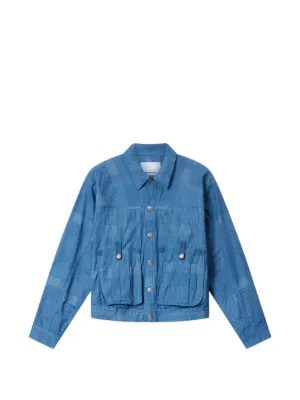 Sacai ストライプ オーバーシャツ | ブルー | FARFETCH JP