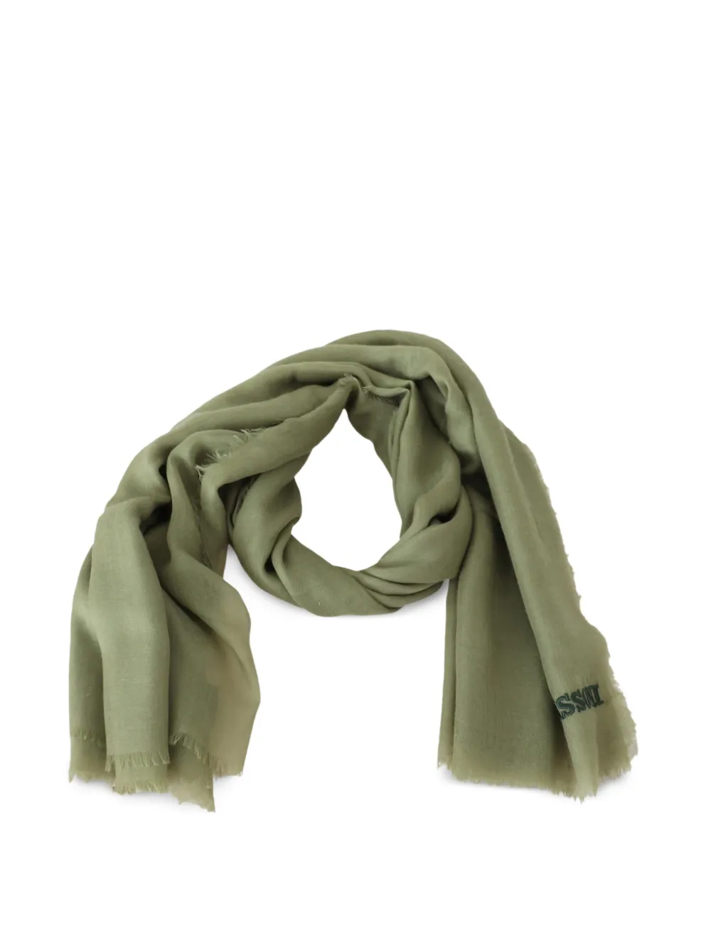 Missoni Sjaal met geborduurd logo en franje Groen