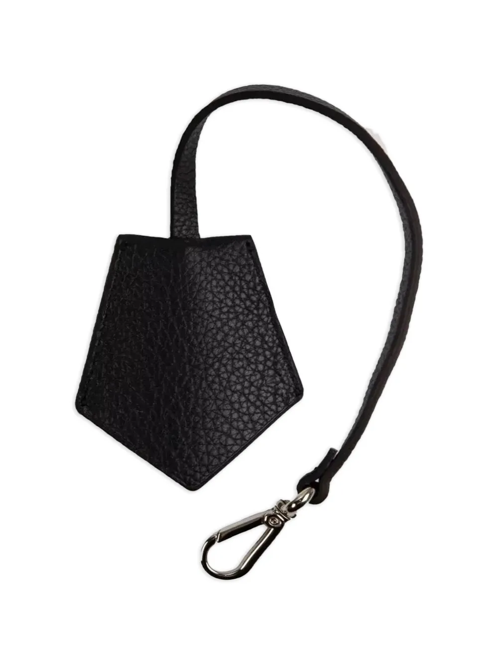 Neil Barrett Leren sleutelhanger met bliksemflits-patroon Zwart