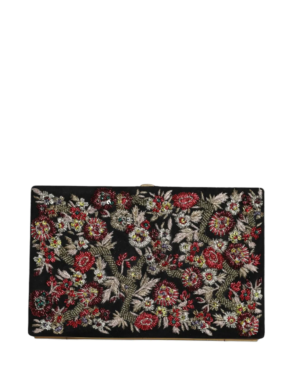 Dolce & Gabbana Clutch con ricamo a fiori - Nero