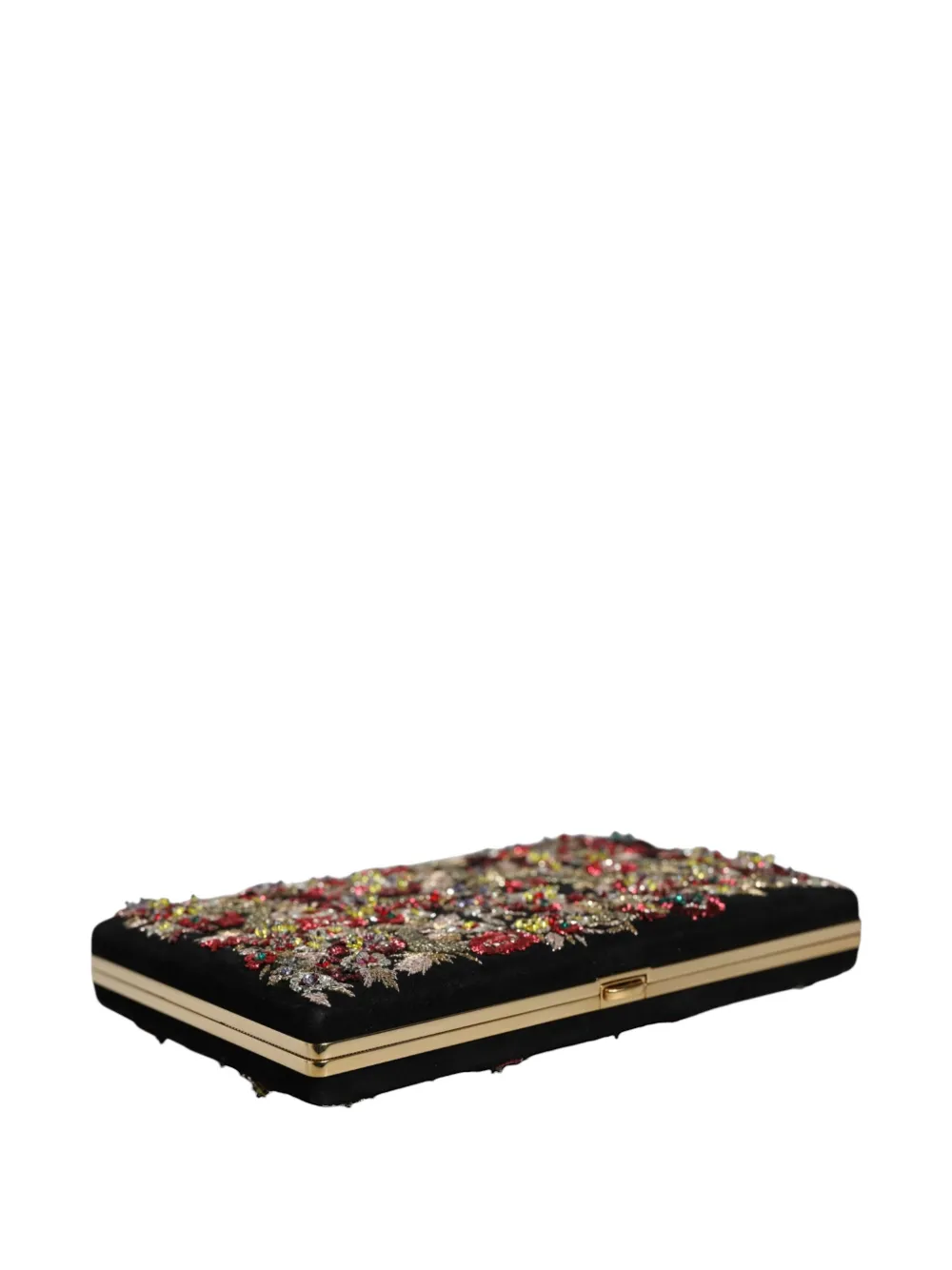 Dolce & Gabbana Clutch met geborduurde bloemen Zwart