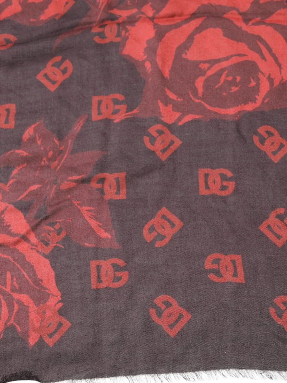 Dolce & Gabbana Sjaal met roosprint Zwart