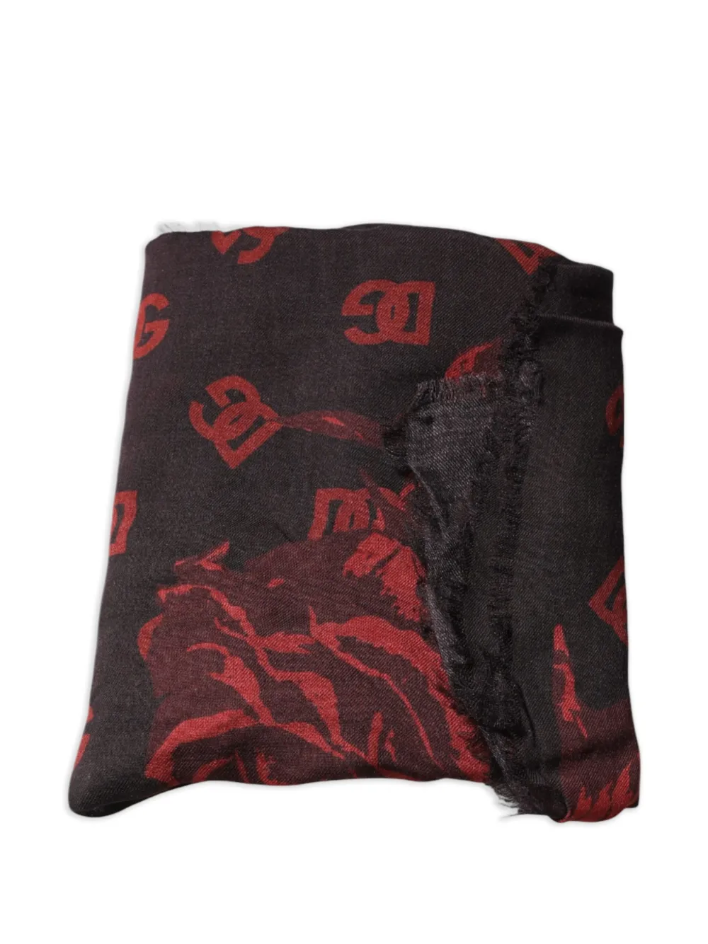 Dolce & Gabbana Schal mit Rosen-Print - Schwarz