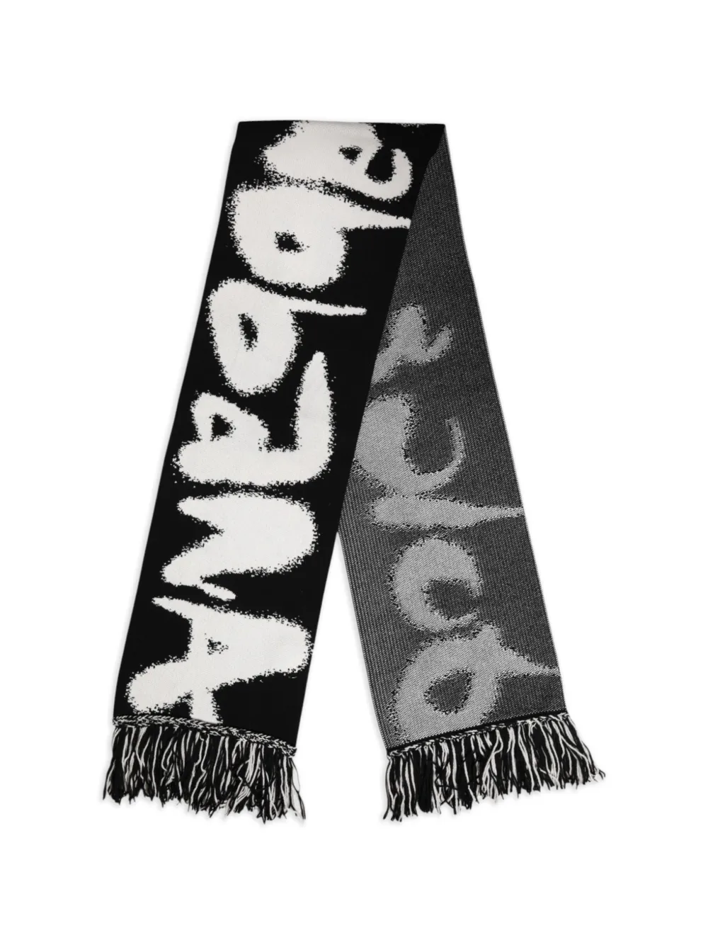 Dolce & Gabbana Intarsien-Schal mit Fransen - Schwarz