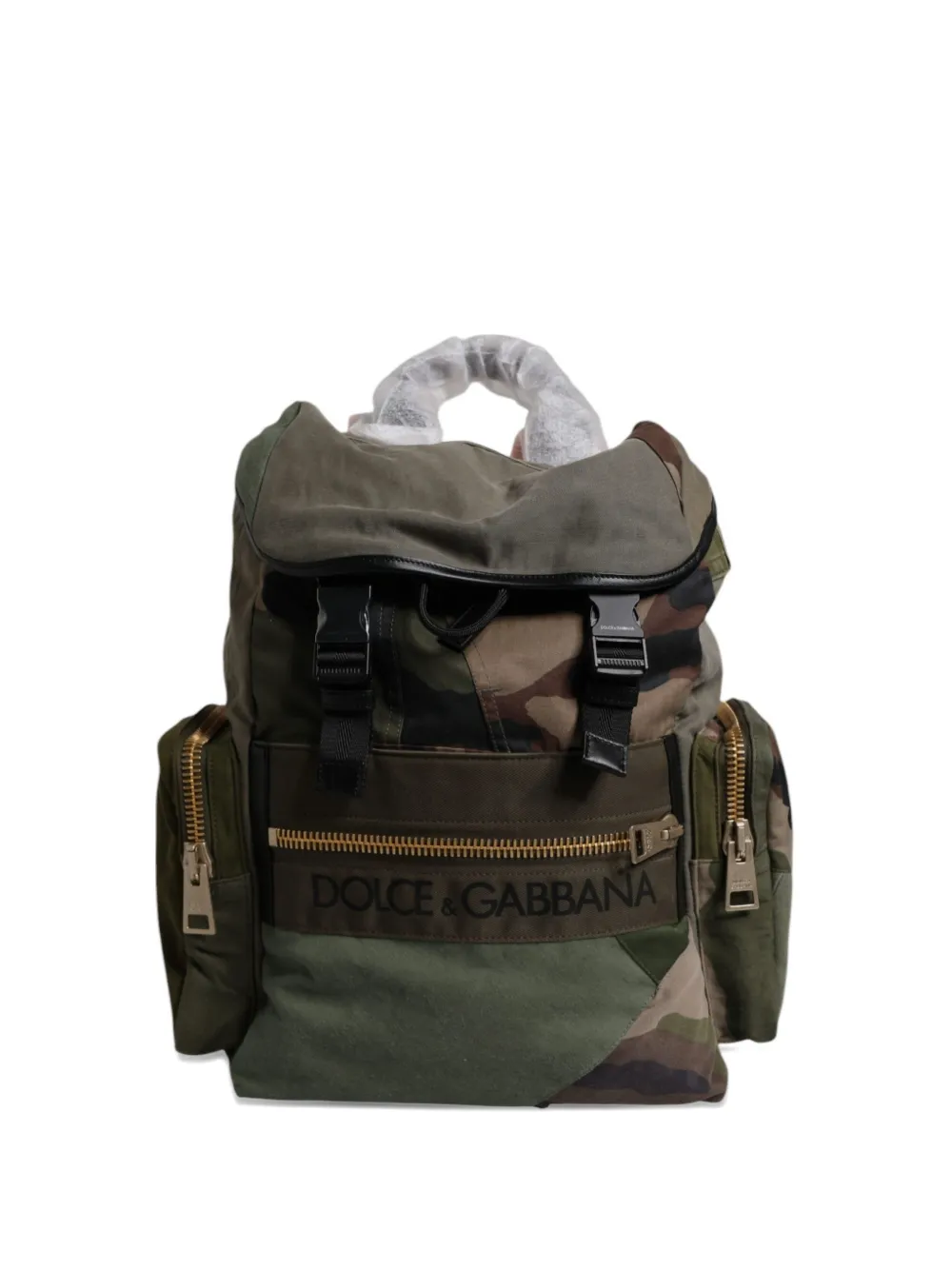 Dolce & Gabbana Camouflage-Rucksack im Patchwork-Look - Grün
