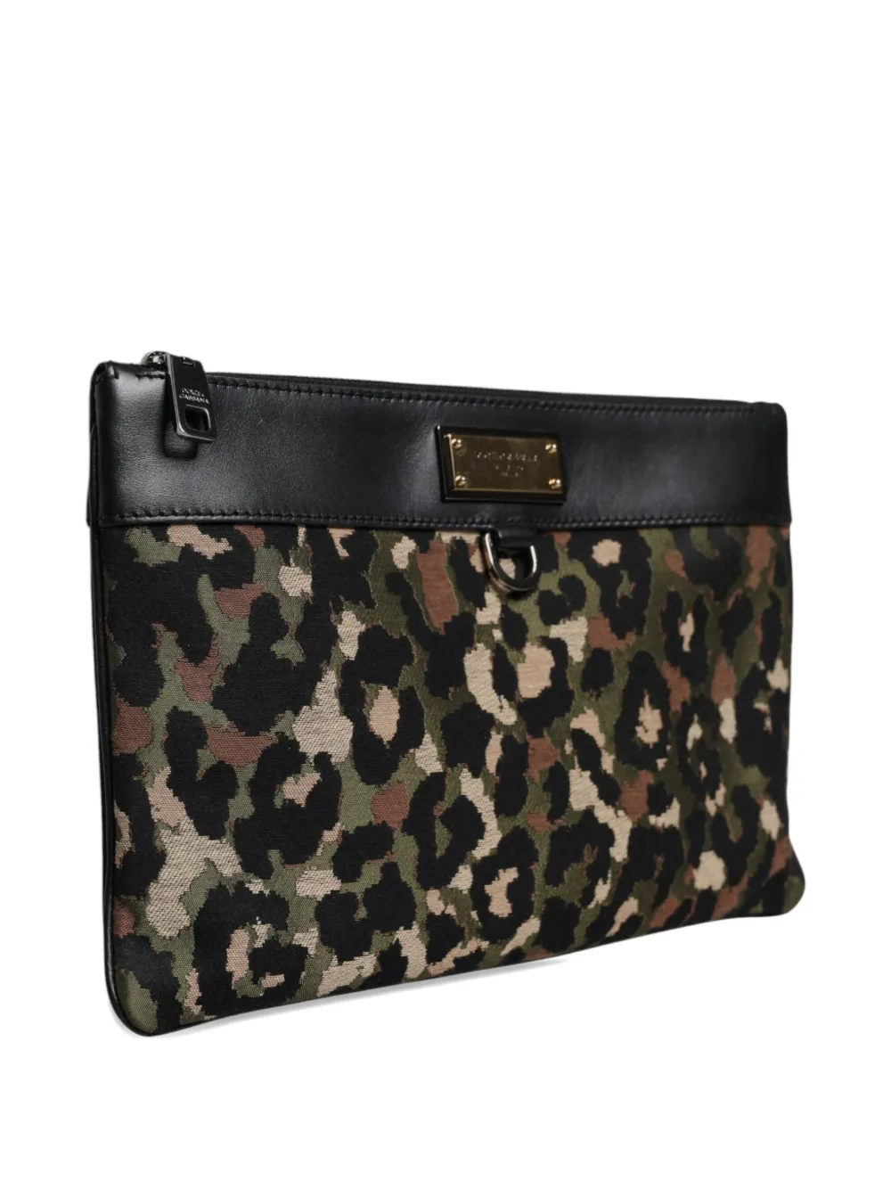 Dolce & Gabbana Clutch met luipaardprint en jacquard Zwart