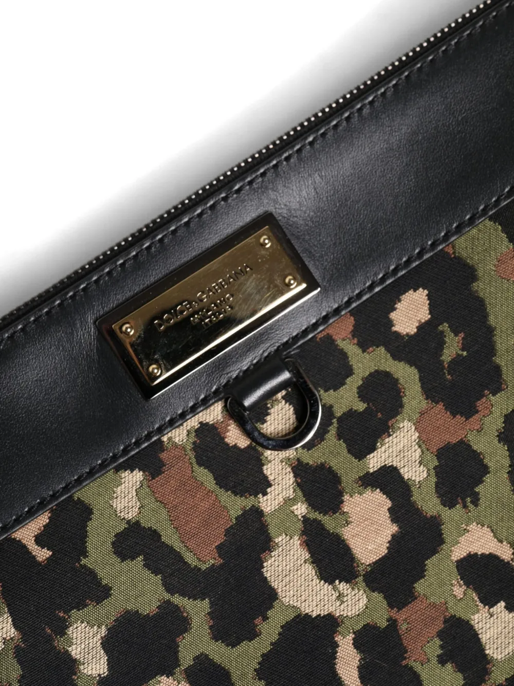 Dolce & Gabbana Clutch met luipaardprint en jacquard Zwart