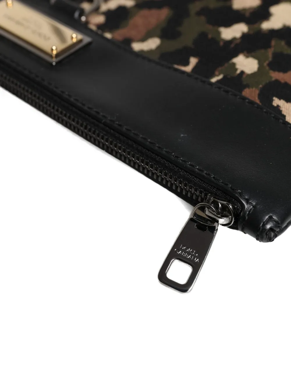 Dolce & Gabbana Clutch met luipaardprint en jacquard Zwart