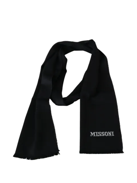 Missoni écharpe frangée à logo brodé