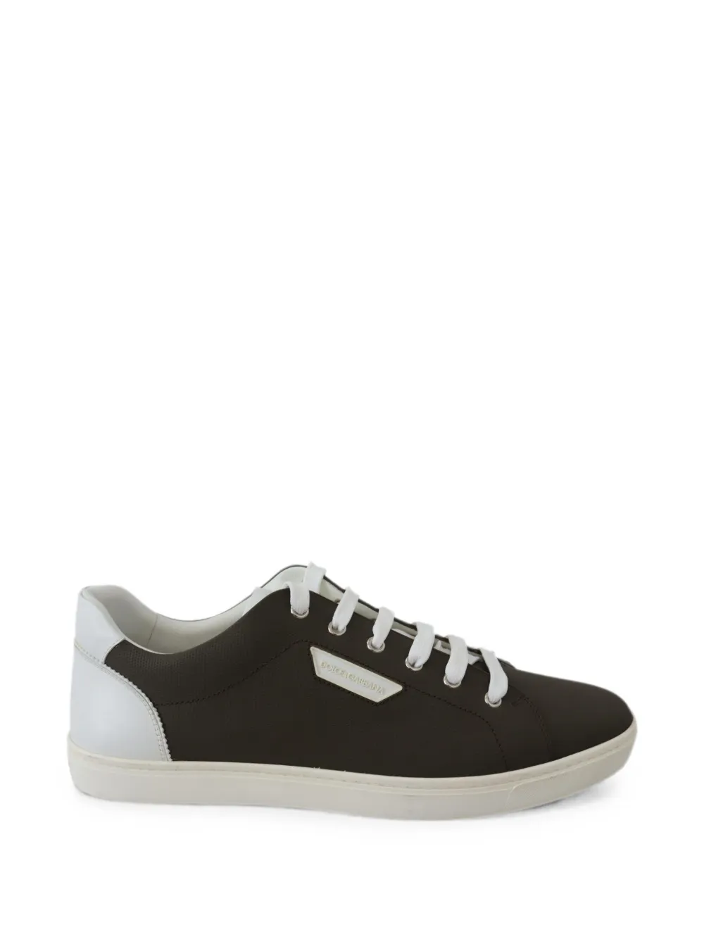 Dolce & Gabbana Sneakers con placca logo - Marrone